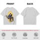 Olive T-shirt with Cartoon Chainsaw Action Character Print