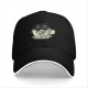 Black Baseball Cap With Cat In Coffee Cup 'Everything Is Pawsible With Coffee' Print