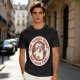 Olive t-shirt with angry chicken holding knife and funny text design