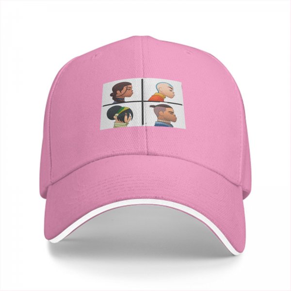 Black baseball cap with Avatar: The Last Airbender character profile prints