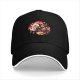 Black baseball cap with cute fantasy creature graphic print
