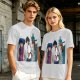 Anime Character Graphic Olive Green T-Shirt