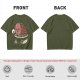 Olive T-Shirt With Funny Hamlet Ham And Skull Graphic Print