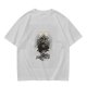 Olive T-Shirt With Skeleton Couple Embracing Red Heart Print