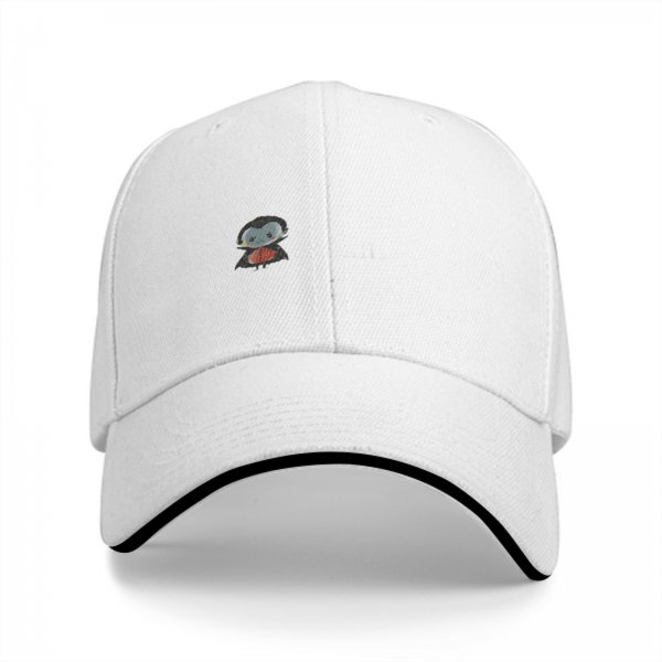 Black baseball cap with cute vampire bat graphic