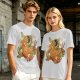Olive T-Shirt With Japanese Ramen Dragon Artwork