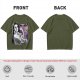 Olive T-shirt with vintage woman flexing arm graphic print