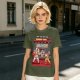Olive T-shirt with Fast Food Themed Street Fighter Style Fight Artwork