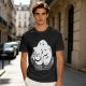 Olive Green T-Shirt With Sleeping Curled Cat Graphic Print