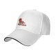 Black baseball cap with a relaxed cartoon pepper graphic and text