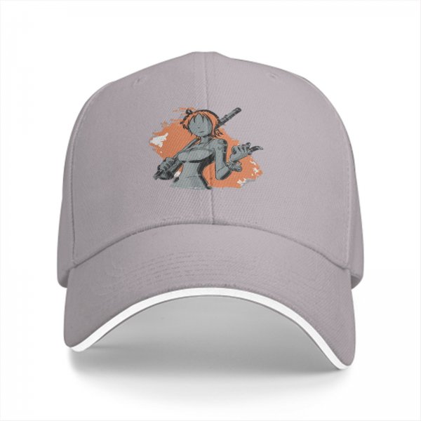 Black Baseball Cap with Anime Female Character Graphic