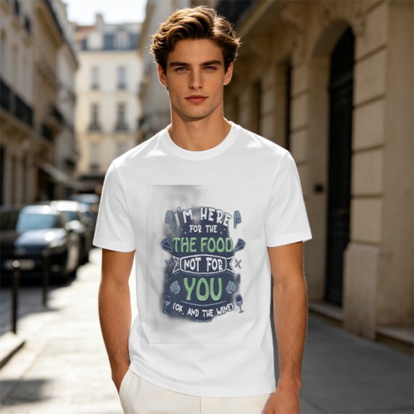 Olive graphic t-shirt with funny food and wine quote design