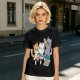 Olive T-Shirt With Cute Cats Enjoying Pizza And Snacks Print