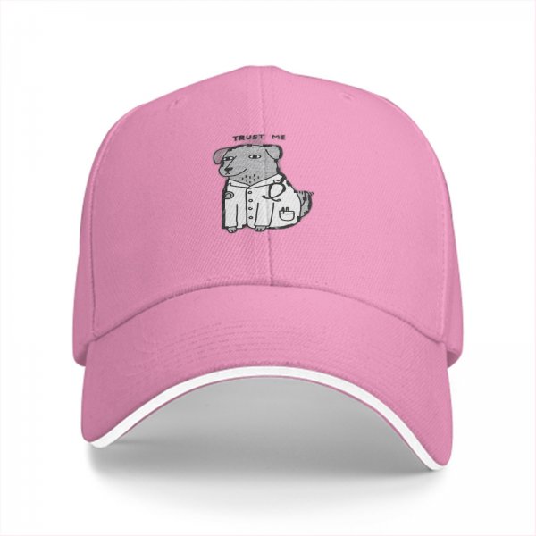 Black baseball cap with cartoon dog doctor graphic