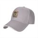 Black baseball cap with giant broccoli monster city attack print
