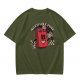 Olive T-Shirt with Retro Cartoon Gas Can 'Aged Like Fine' Print