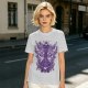 Olive T-Shirt with Celestial Cat Moth and Mystical Hands Print