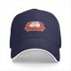 Black baseball cap with cute ghost unicorns sitting on red couch print