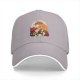 Black Baseball Cap With Anime Straw Hat And Sunflower Print