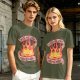 Olive T-Shirt With Calcifire Bacon Fire Graphic Print