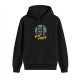 Black Hoodie With Raccoon Eat Trash Graphic Print