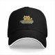 Black Baseball Cap With Grumpy Orange Cat Playing Settlers Of Catan Design