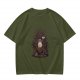 Olive T-shirt with Grumpy Cat on Iron Throne Saying No