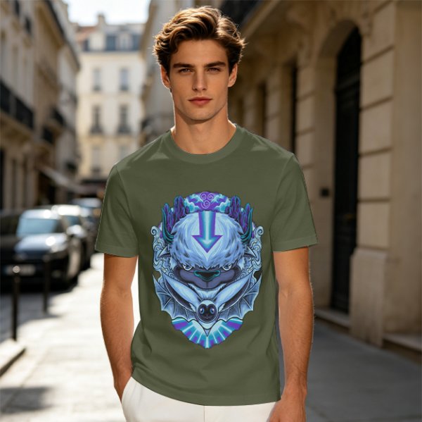 Olive T-Shirt With Avatar The Last Airbender Appa Graphic