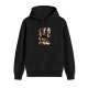 Black Hoodie With Cute Food Themed Animal Graphic Print