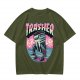 Olive T-Shirt With Trashed Skateboarding Graphic Design