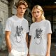 Olive graphic t-shirt with Trash Club raccoon and panda in trash can print