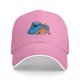 Black baseball cap with Cookie Monster covering a gingerbread man’s eyes