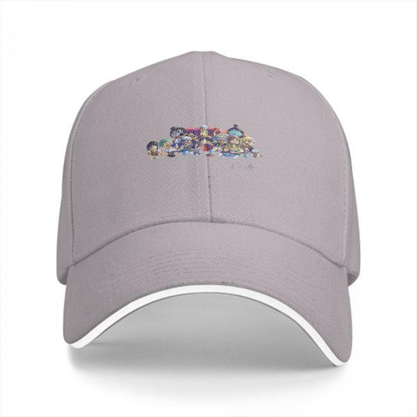 Black Baseball Cap With Cute Chibi Anime Character Group Print