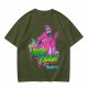 Olive T-Shirt with Neon Pink Ghostface 'The Fresh Killer' Print