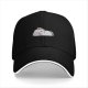 Black Baseball Cap With Chubby Lying Unicorn Rainbow Print