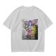 Olive T-shirt with colorful robot transformer graphic print