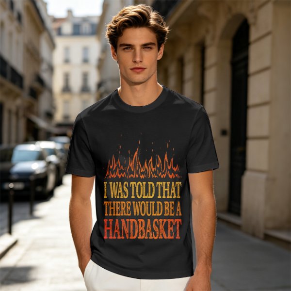 I Was Told There Would Be A Handbasket Flame Graphic T-Shirt
