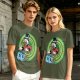 Olive T-Shirt Featuring Scrooge McDuck with Money Bags and Coins