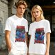 Olive Graphic T-Shirt with 'MORE POWER' and Muscular Skeleton Character