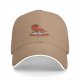 Black baseball cap with a relaxed cartoon pepper graphic and text