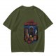 Olive t-shirt with 'I Have Trust Issues' chibi knight graphic