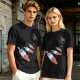 Olive T-Shirt With Melting Red White Blue Popsicle Print