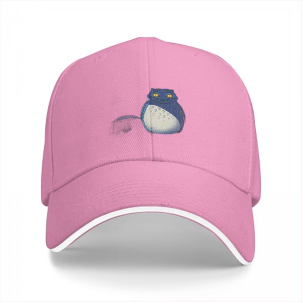 Black Baseball Cap With Blue Totoro Inspired Graphic Print
