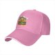 Black Baseball Cap With Grilled Smiling Burger Graphic