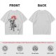 Olive T-shirt with Samurai Swordsman and Red Sun Print