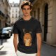 Olive green t-shirt with grumpy fox offering a hug graphic