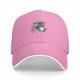 Black Baseball Cap With Abstract Feather And Red Accent Print