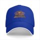 Black baseball cap with a bear holding a steaming coffee mug print
