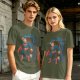 Olive T-shirt with Superman emerging from TARDIS police box graphic