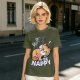 Olive T-Shirt with Don't Worry Be Nappy Sleeping Cat Graphic